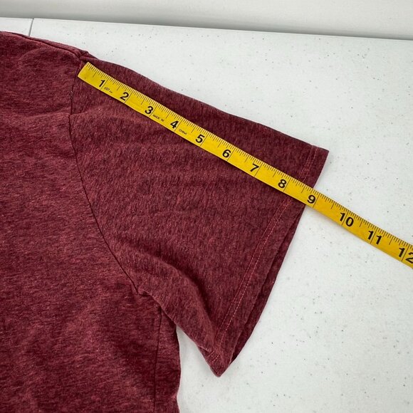 Gustin Men's XL Pocket T-Shirt Burgundy Heather Tri-Blend Crewneck Made in USA - Picture 6 of 8